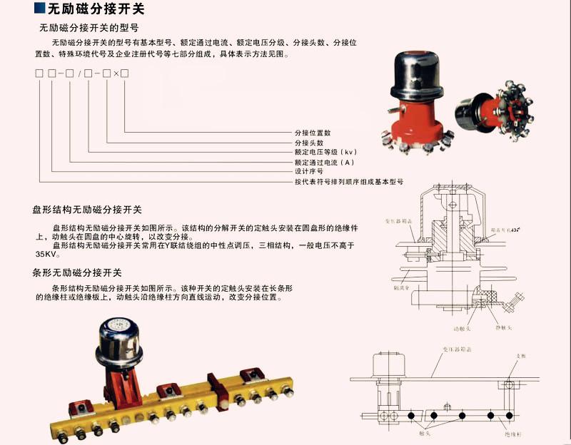 供應(yīng)變壓器配件無勵磁分接開關(guān)、WSP-Ⅱ型/WST-Ⅱ