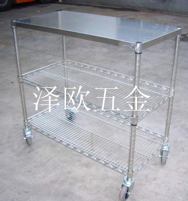 供應(yīng)*的廈門百變低碳鋼置物架不銹鋼防靜電貨架不銹鋼線網(wǎng)手推車