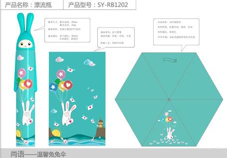 温馨兔兔雨伞/创意产品批发图片