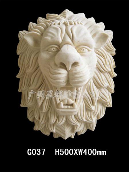 供應(yīng)藝術(shù)砂巖獅頭壁掛飾件 獅頭噴水 砂巖飾件