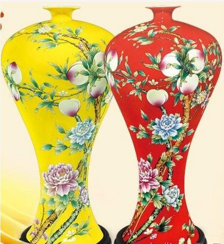 供應(yīng)琺瑯彩福壽圖對(duì)瓶琺瑯珍藏品