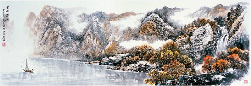 供應(yīng)名家真跡旭日東升吉慶有余金秋神韻