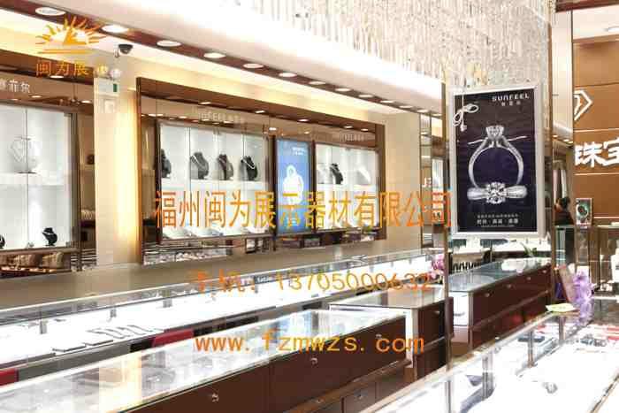 福州商场展示柜厂家化妆品展示柜图片