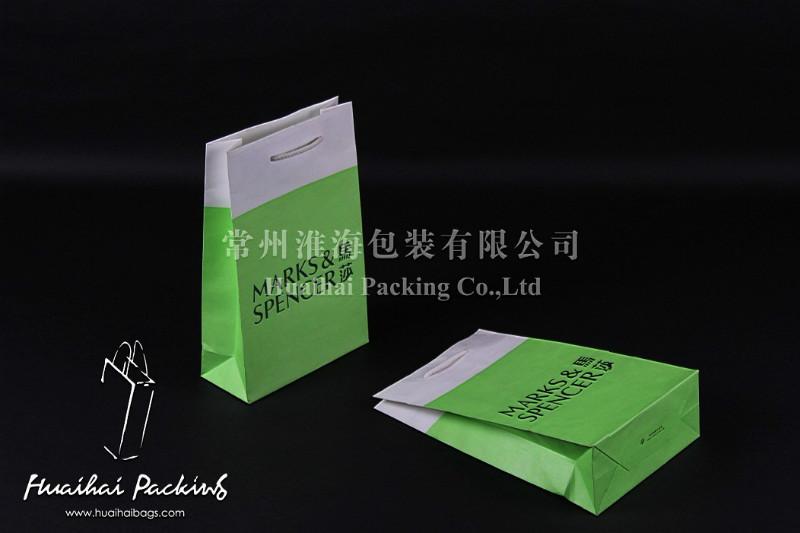 供應(yīng)馬莎商城購物袋_牛皮紙手提袋_環(huán)保包裝袋_白牛皮紙服裝袋