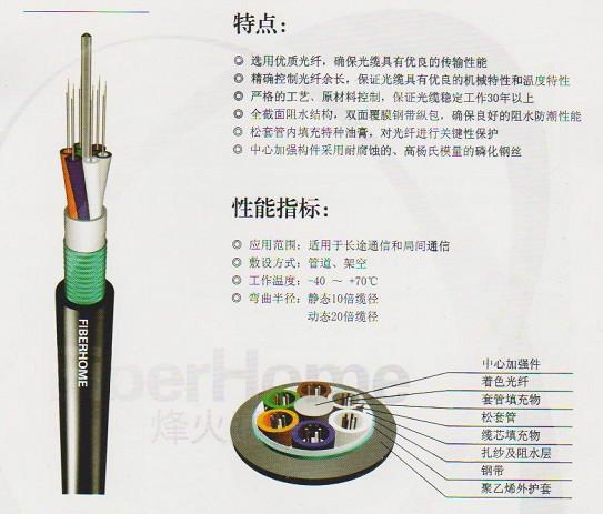 烽火通信光缆层绞光缆GYTS-12B1图片