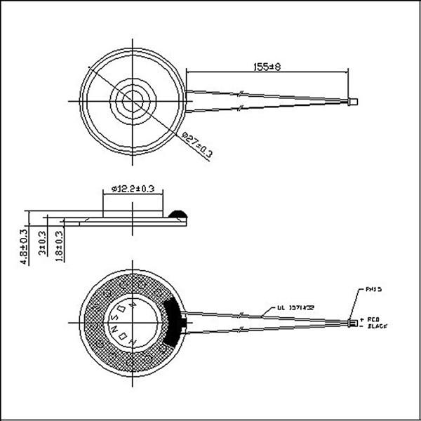 供應27mm鐵殼超薄內(nèi)磁喇叭