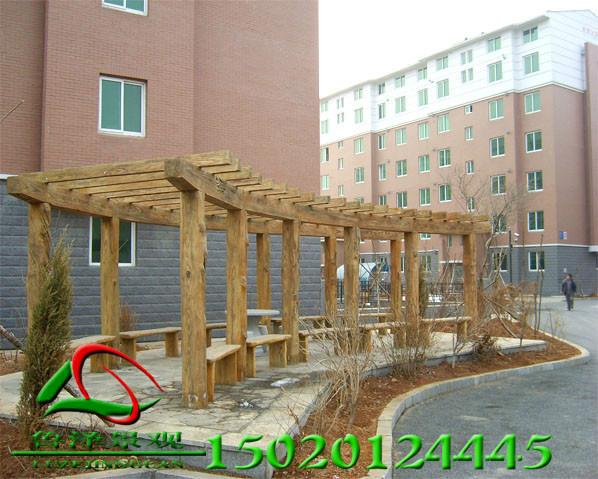 供應(yīng)仿木花架施工