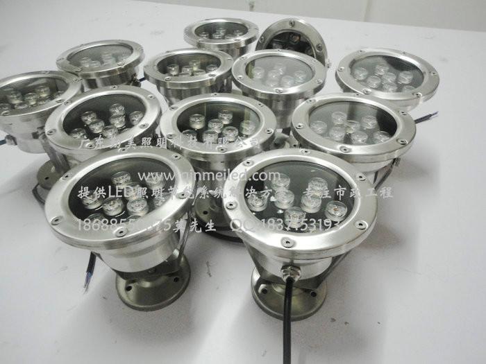 供應(yīng)LED9W黃色小型噴泉照明燈丨全不銹鋼LED水底燈