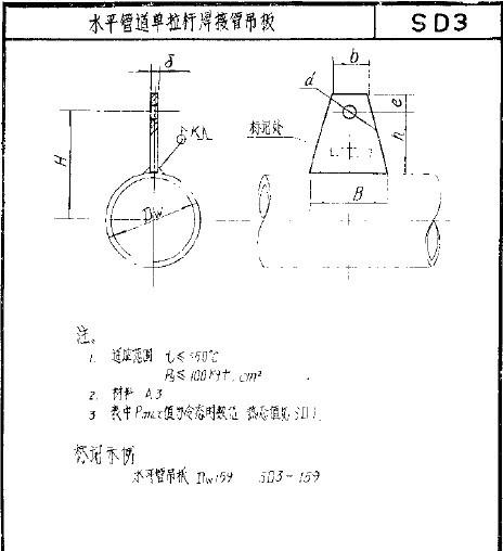 供应SD3水平管道单拉杆焊接管吊板生产厂家图片