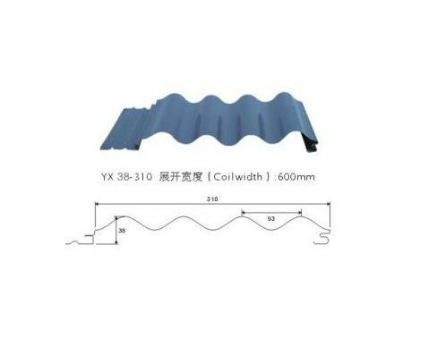 供应宝钢0.5白灰色横铺HV310型波纹板，杭州横铺波纹板HV310型，山东横铺波纹板HV310型