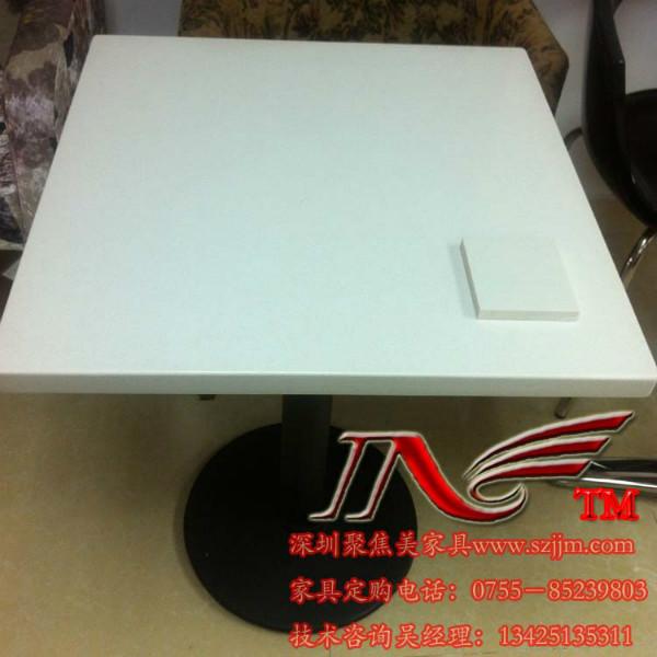 供應(yīng)蛇口茶餐廳桌椅/白色人造石桌面/白色塑鋼餐椅