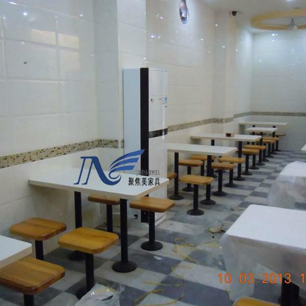 供應廠家定做肯德基同款人造石圓形餐桌 防火板餐臺