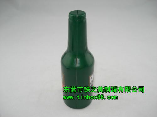 啤酒瓶形状铁罐/开瓶器铁罐/酒瓶形铁罐图片