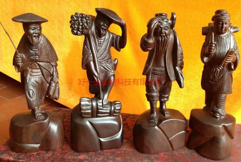 黑檀木姜太公人物組圖片