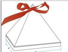 供應(yīng)帶絲帶金字塔形鐵盒，深圳三角類形鐵盒廠家