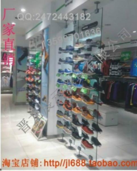 玻璃雙面陳列架 專賣店店中間新款12厘鋼化玻璃雙面鞋架JL-530