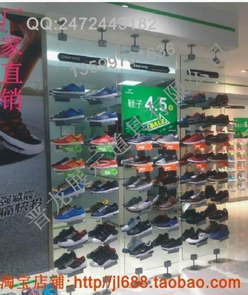 玻璃雙面陳列架 專賣店店中間新款12厘鋼化玻璃雙面鞋架JL-530