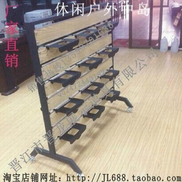 駱駝專賣店鞋中島 天倫天休閑戶外賣場金屬烤漆雙面中架 JL-660