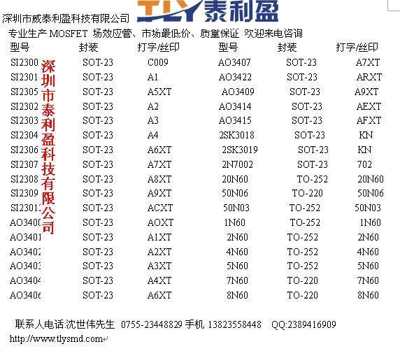 供应深圳三极管MOS管