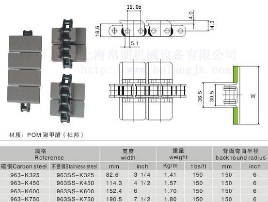 供应新品963钢基直行链板图片