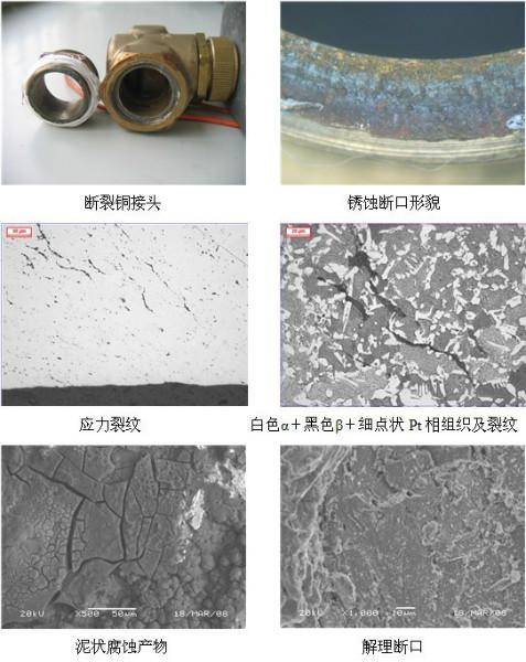 供应冷冻水铜管外接直通接头断裂分析图片