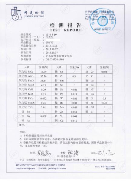 佛山市铁矿石分析成分含量化验实验室