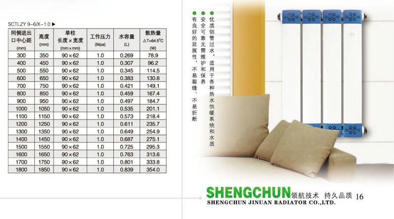 供應銅鋁復合散熱器圣春散熱器