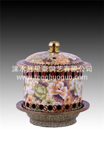 供應(yīng)貴言誠(chéng)直徑16c景泰藍(lán)酒燒精火鍋，燒酒精火鍋，酒精鍋