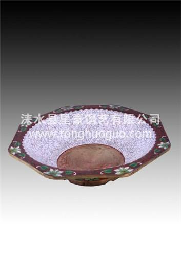 供應(yīng)貴言誠直徑30cm景泰藍(lán)燒氣火鍋景泰藍(lán)火鍋