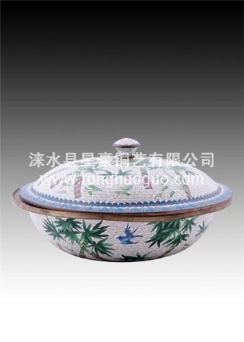 貴言誠直徑30cm景泰藍(lán)電磁火鍋圖片