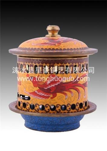 供應(yīng)貴言誠(chéng)直徑16c景泰藍(lán)酒燒精火鍋，燒酒精火鍋，酒精鍋