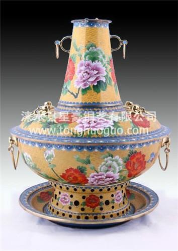 貴言誠牌直徑30cm景泰藍燒炭火鍋圖片