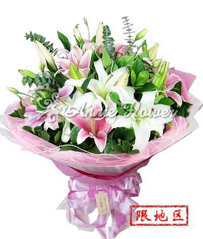 供应情人节鲜花缘定今生百合鲜花图片