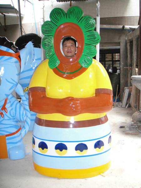 供應(yīng)玻璃鋼雕塑瑪雅人卡通阿凡達(dá)玻璃鋼雕塑