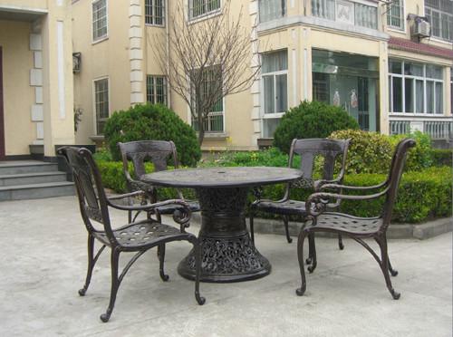 供應(yīng)天津庭院桌椅濟(jì)南戶外金屬家具濰坊花園家具煙臺鑄鋁桌椅青島戶外家具