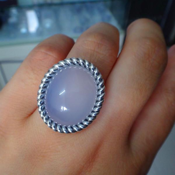 供應(yīng)天然藍(lán)玉髓戒面蛋面戒指藍(lán)玉髓吊墜天然玉髓戒面