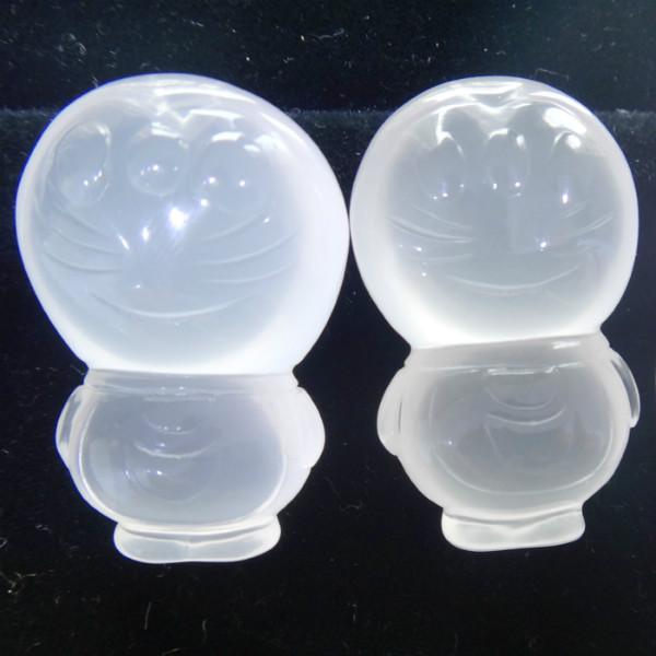 供應(yīng)天然可愛叮當(dāng)貓雕件乳白晶吊墜掛件