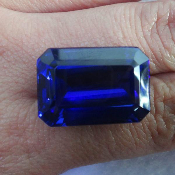 供應(yīng)天然八角長方坦桑石坦桑石裸石戒面