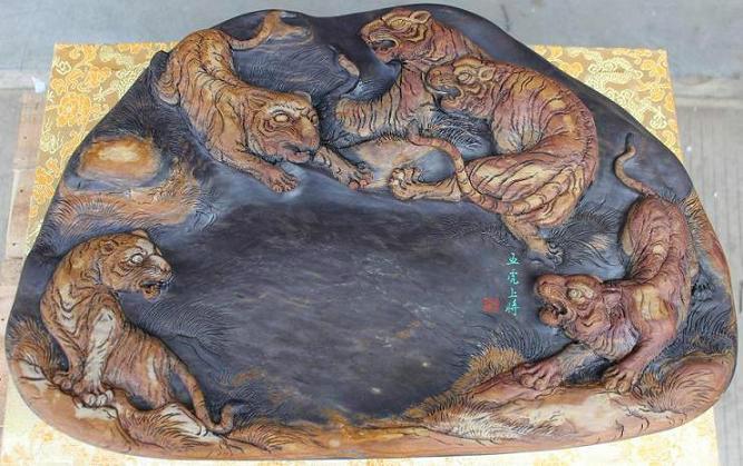 供應(yīng)廣東端硯《五虎上將》
