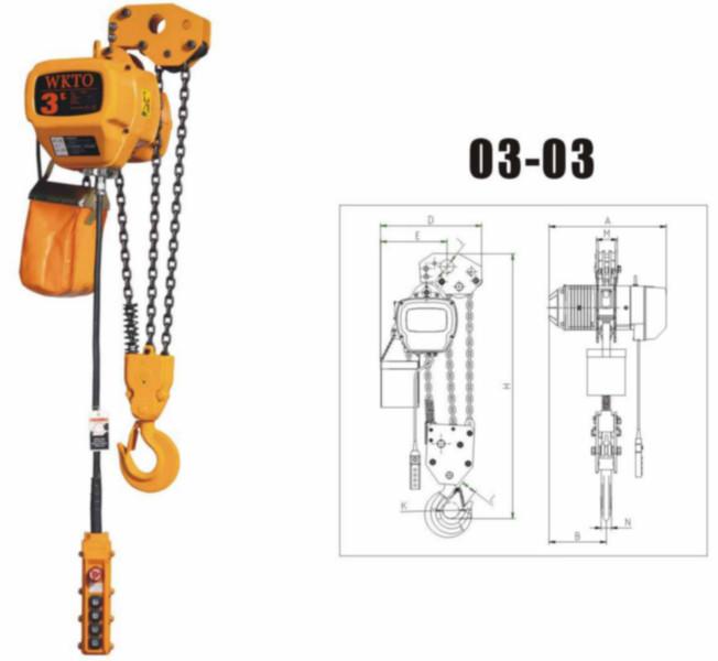 鬼头款电动葫芦规格,零售链条起重葫芦-台惠起重图片