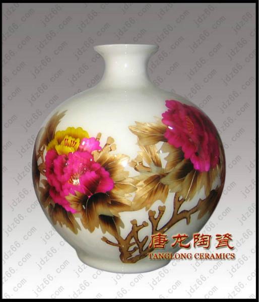 供應(yīng)麥桿畫陶瓷賞瓶 花開富貴麥稈畫陶瓷賞瓶