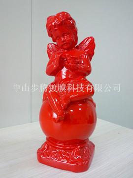 喷红漆树脂工艺品/小天使座式摆件图片