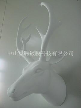 供應(yīng)掛壁裝飾彎角鹿頭/玫瑰金鹿頭/真空電鍍樹脂工藝品