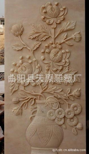 供應(yīng)石浮雕牡丹富貴圖 藝術(shù)浮雕